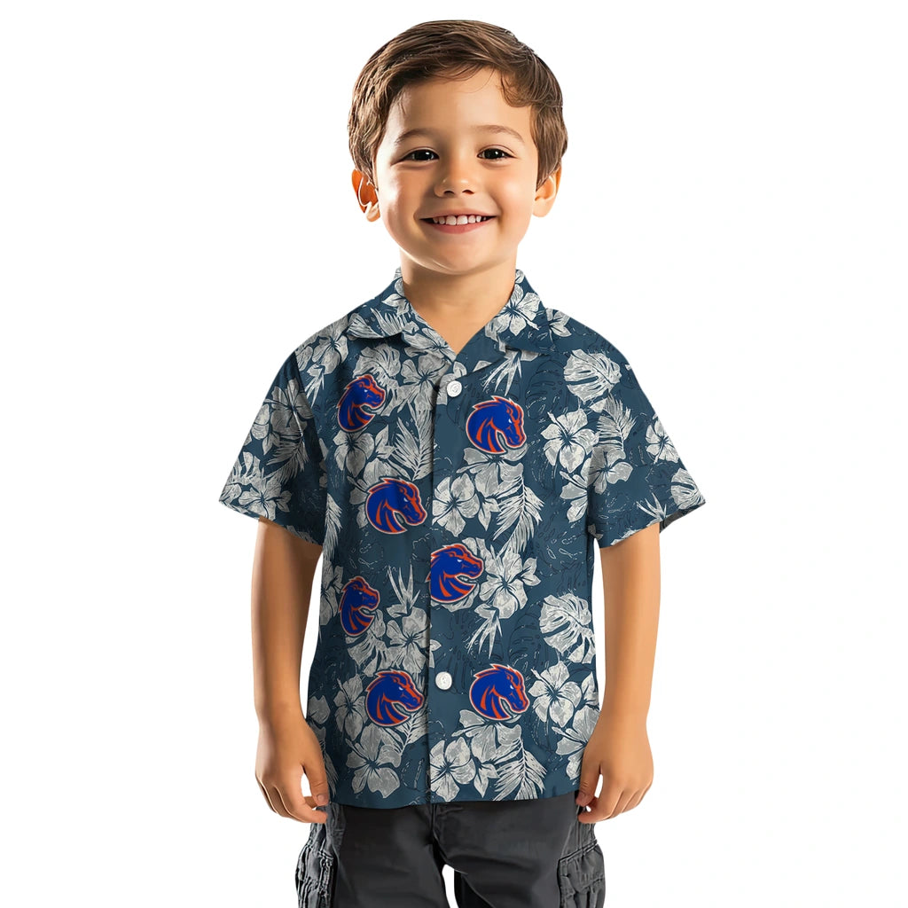 Boise State Broncos Hawaiian Shirt - Hibiscus Flowers | Moonbestprint