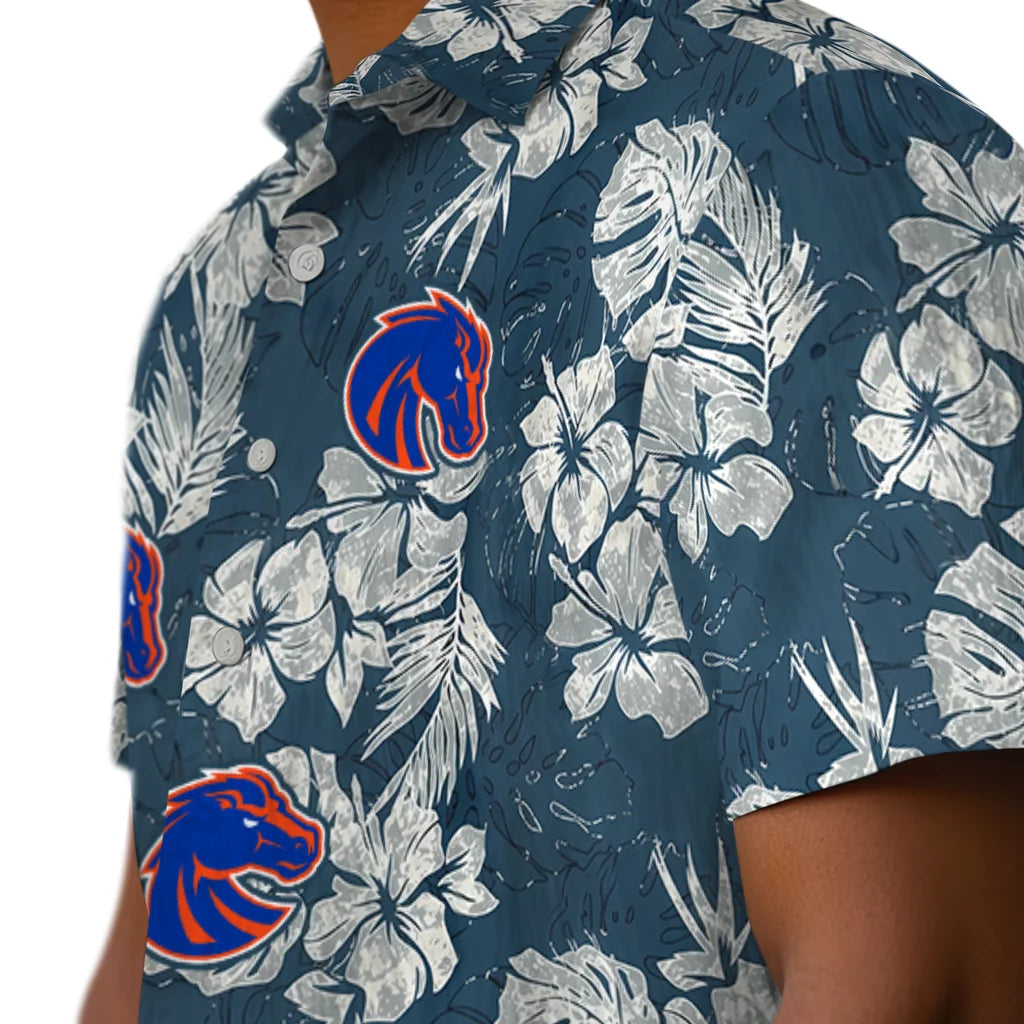 Boise State Broncos Hawaiian Shirt - Hibiscus Flowers | Moonbestprint