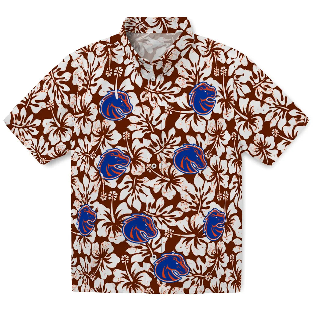 Boise State Broncos Hawaiian Shirt - Hibiscus Motif | Moonbestprint