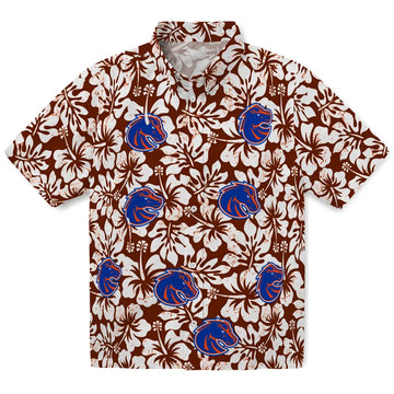 Boise State Broncos Hawaiian Shirt - Hibiscus Motif | Moonbestprint