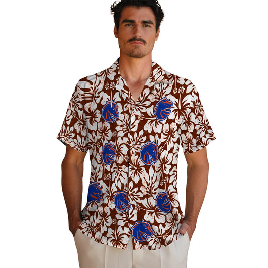 Boise State Broncos Hawaiian Shirt - Hibiscus Motif | Moonbestprint