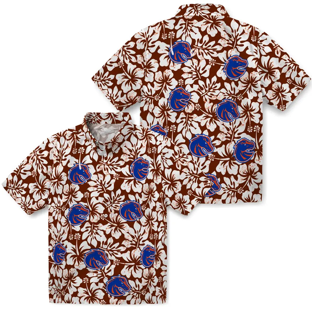 Boise State Broncos Hawaiian Shirt - Hibiscus Motif | Moonbestprint