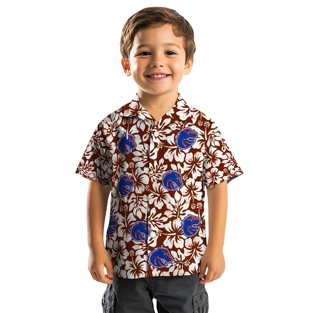 Boise State Broncos Hawaiian Shirt - Hibiscus Motif | Moonbestprint