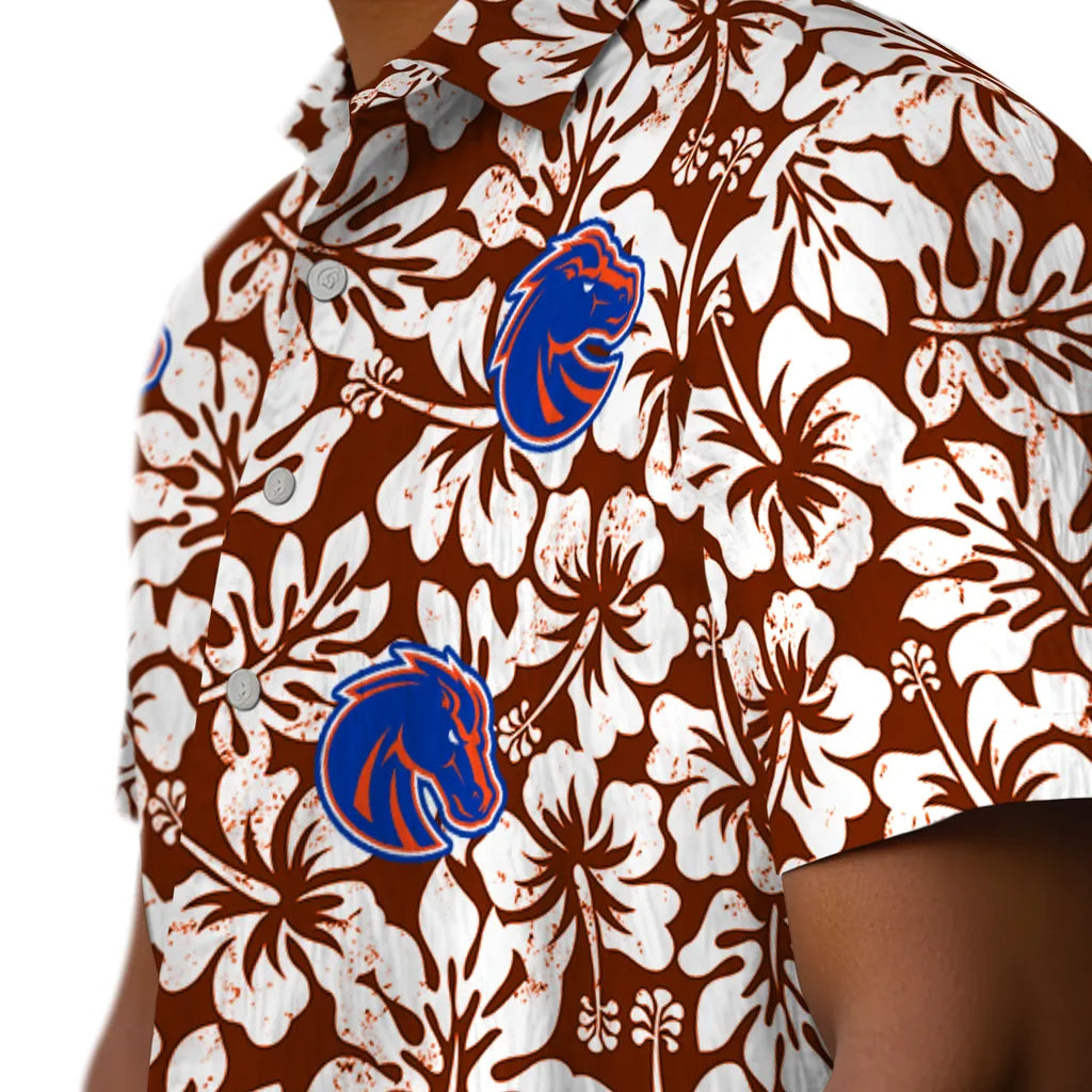 Boise State Broncos Hawaiian Shirt - Hibiscus Motif | Moonbestprint