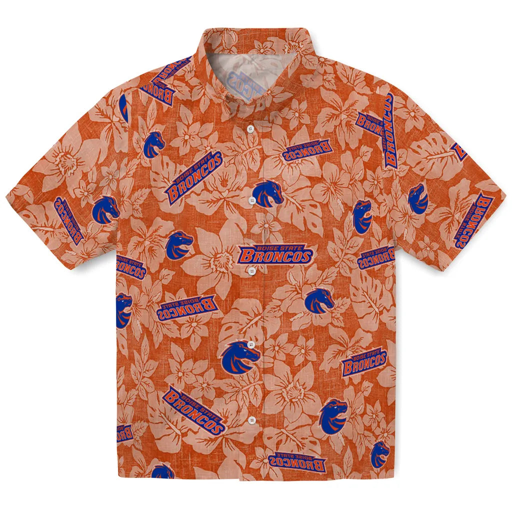 Boise State Broncos Hawaiian Shirt - Hibiscus Oasis | Moonbestprint