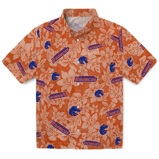 Boise State Broncos Hawaiian Shirt - Hibiscus Oasis | Moonbestprint