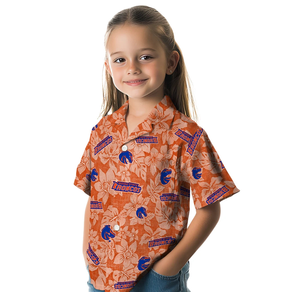 Boise State Broncos Hawaiian Shirt - Hibiscus Oasis | Moonbestprint