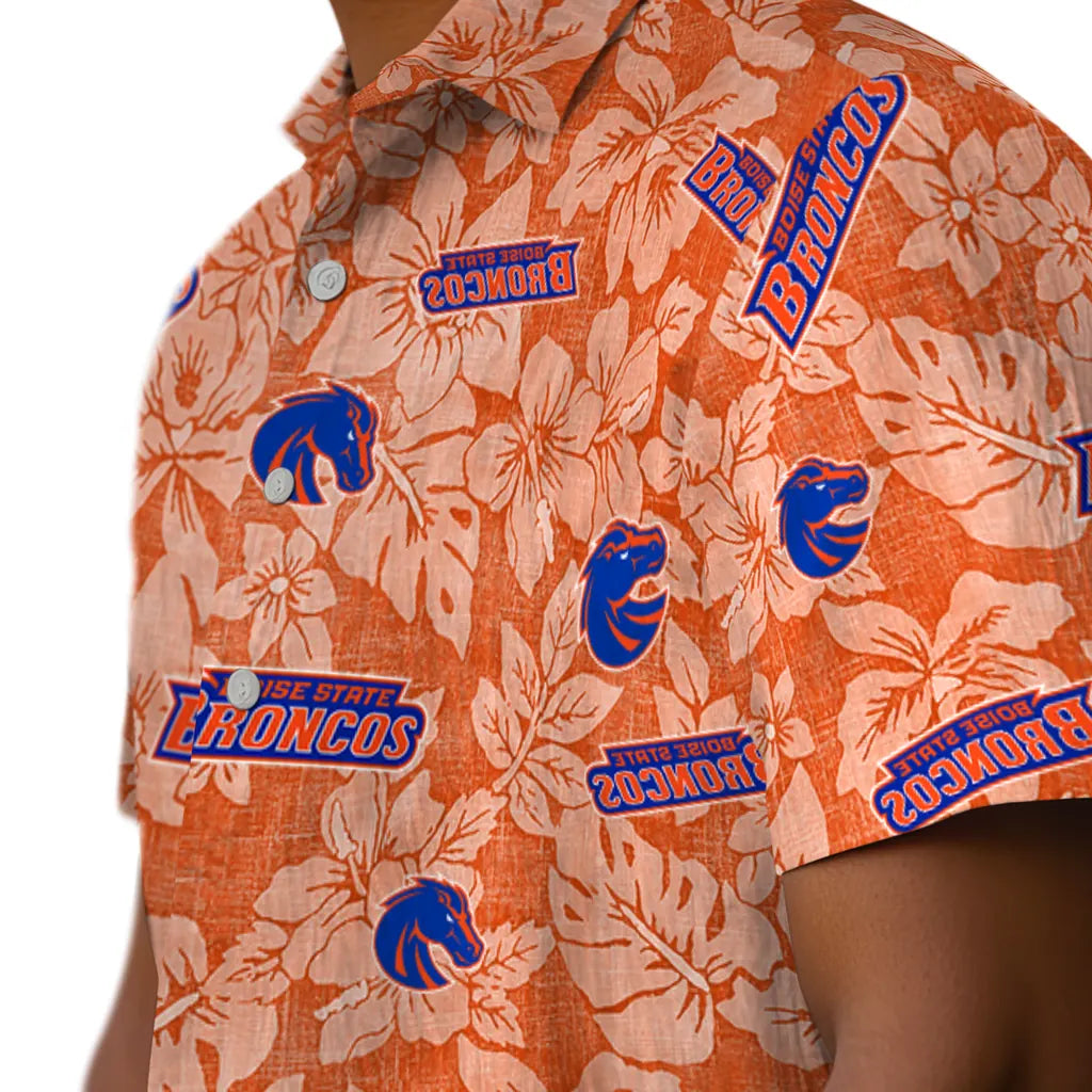 Boise State Broncos Hawaiian Shirt - Hibiscus Oasis | Moonbestprint