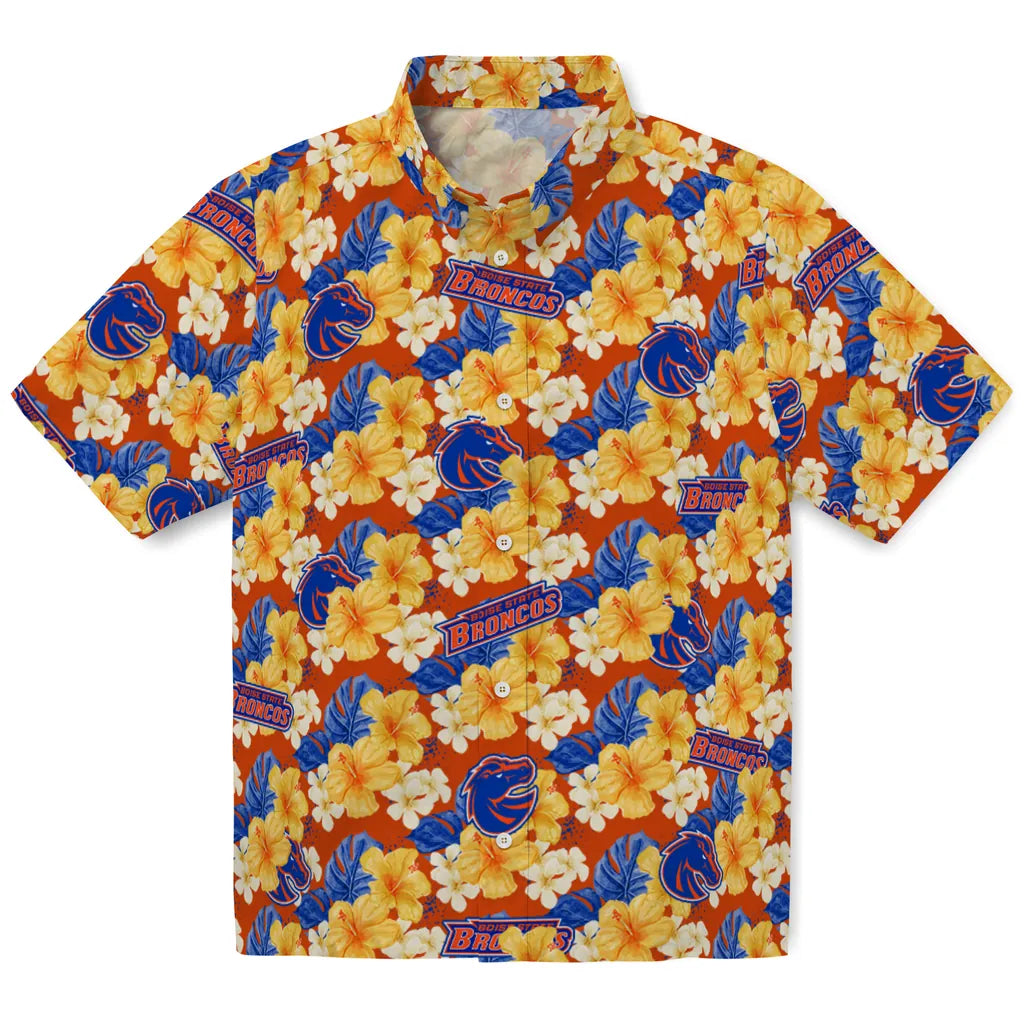 Boise State Broncos Hawaiian Shirt - Hibiscus Tropics | Moonbestprint