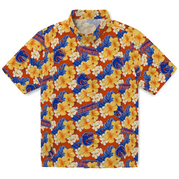 Boise State Broncos Hawaiian Shirt - Hibiscus Tropics | Moonbestprint