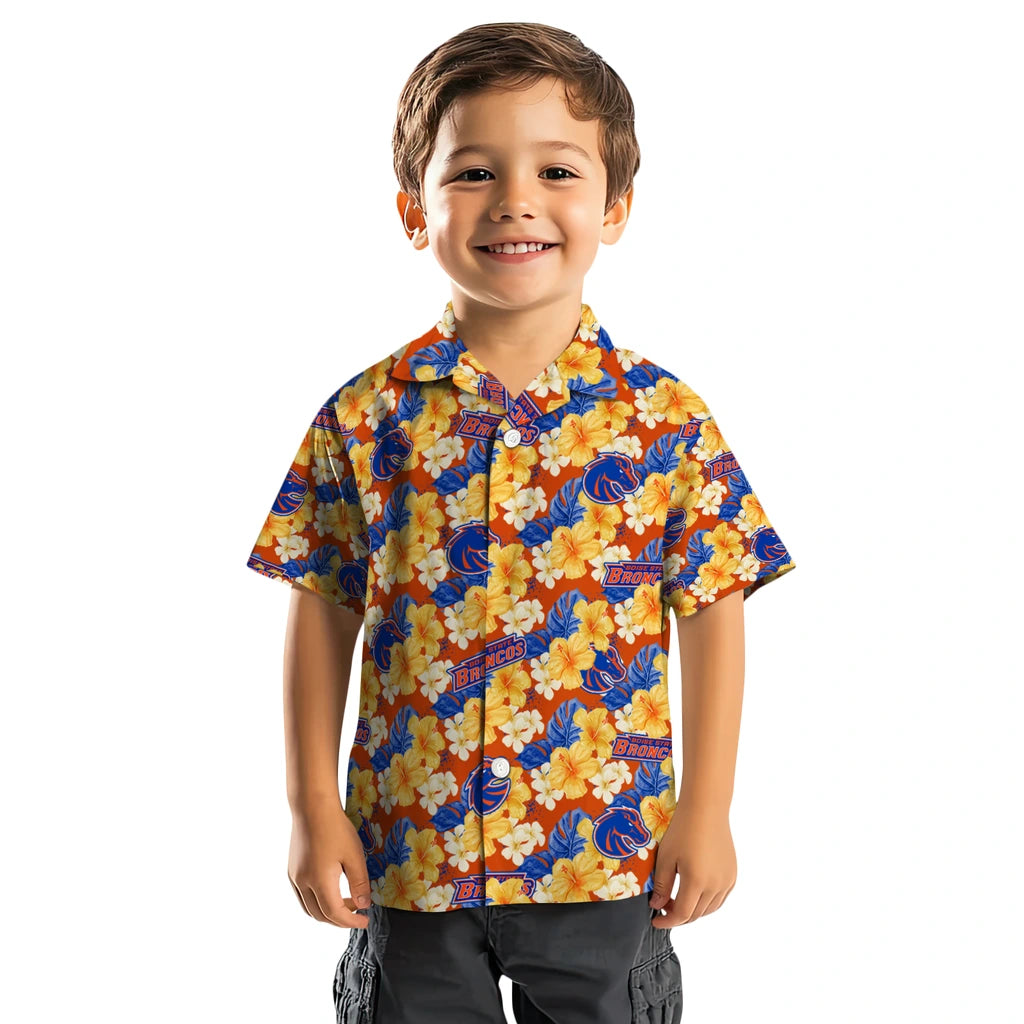 Boise State Broncos Hawaiian Shirt - Hibiscus Tropics | Moonbestprint