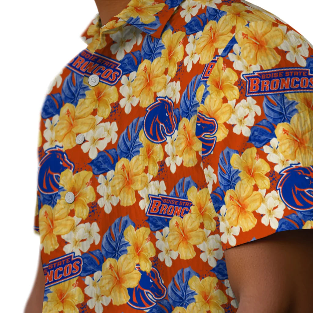 Boise State Broncos Hawaiian Shirt - Hibiscus Tropics | Moonbestprint