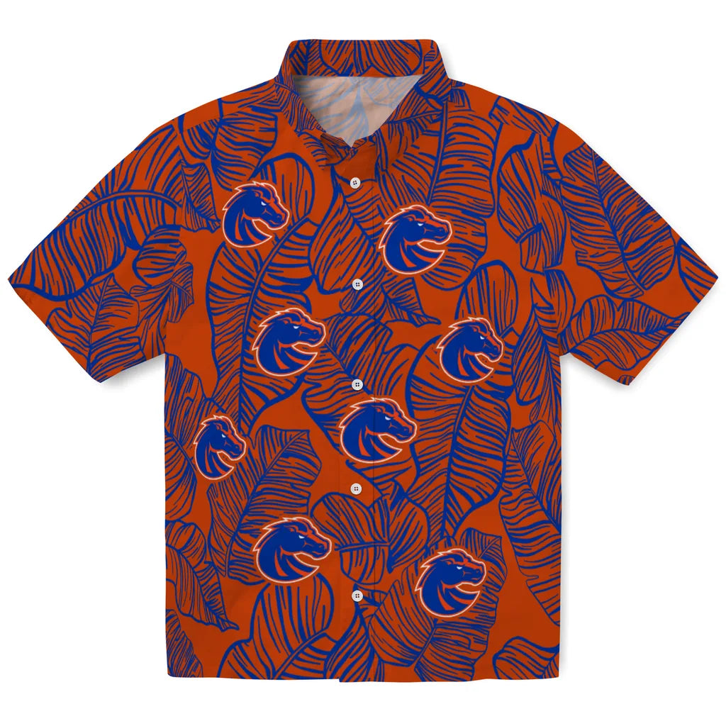 Boise State Broncos Hawaiian Shirt - Leaf Outline | Moonbestprint