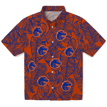 Boise State Broncos Hawaiian Shirt - Leaf Outline | Moonbestprint