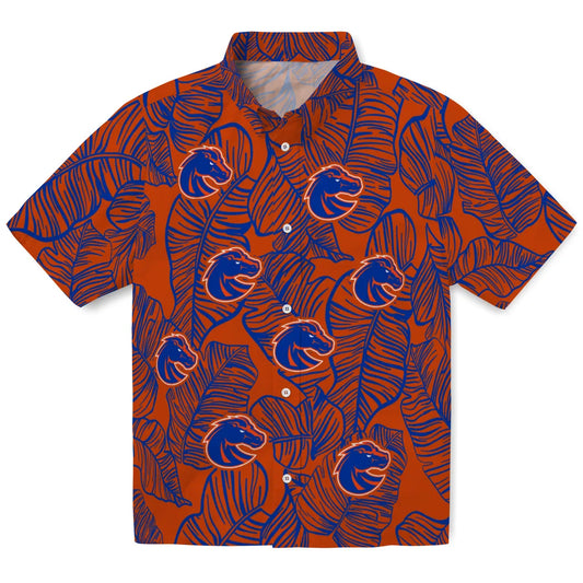 Boise State Broncos Hawaiian Shirt - Leaf Outline | Moonbestprint