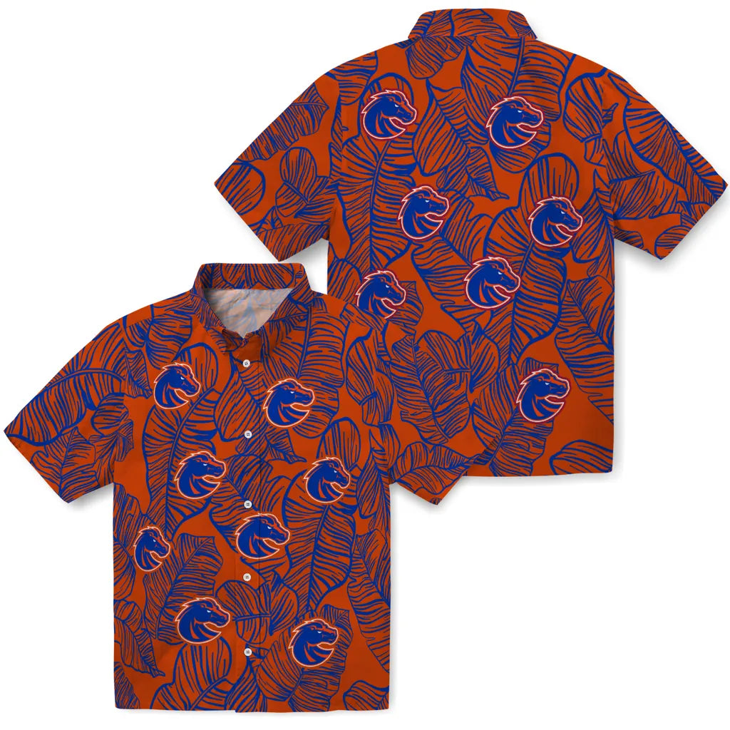 Boise State Broncos Hawaiian Shirt - Leaf Outline | Moonbestprint