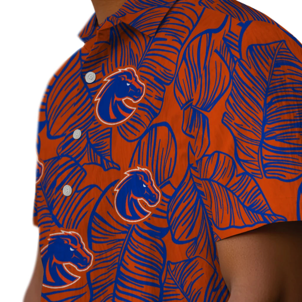 Boise State Broncos Hawaiian Shirt - Leaf Outline | Moonbestprint