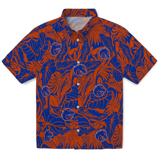 Boise State Broncos Hawaiian Shirt - Monstera Layer | Moonbestprint