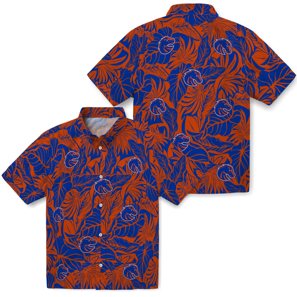 Boise State Broncos Hawaiian Shirt - Monstera Layer | Moonbestprint