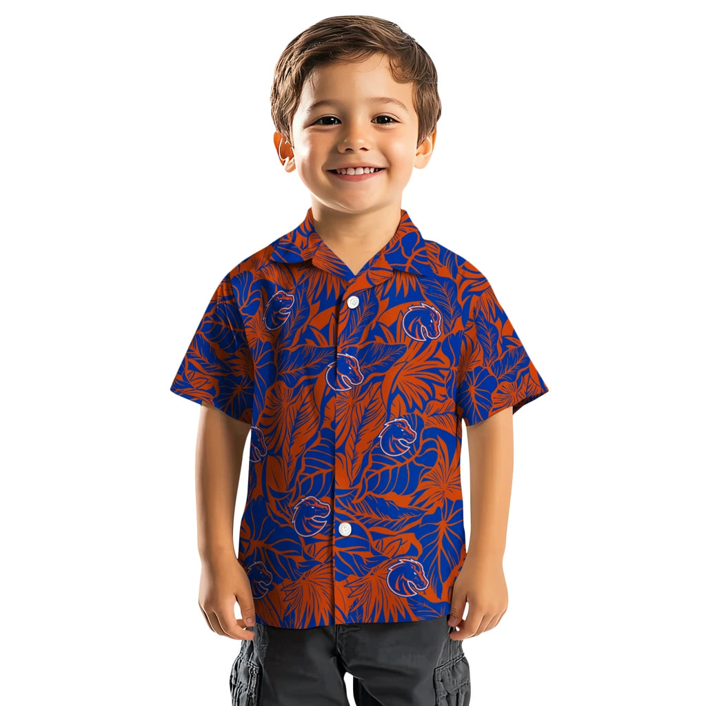 Boise State Broncos Hawaiian Shirt - Monstera Layer | Moonbestprint