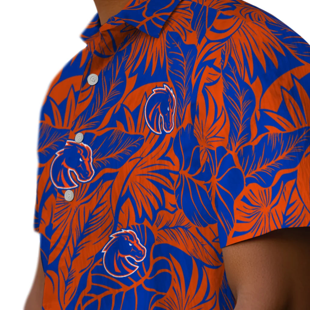Boise State Broncos Hawaiian Shirt - Monstera Layer | Moonbestprint