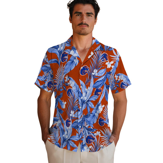 Boise State Broncos Hawaiian Shirt - Palm Leaves | Moonbestprint