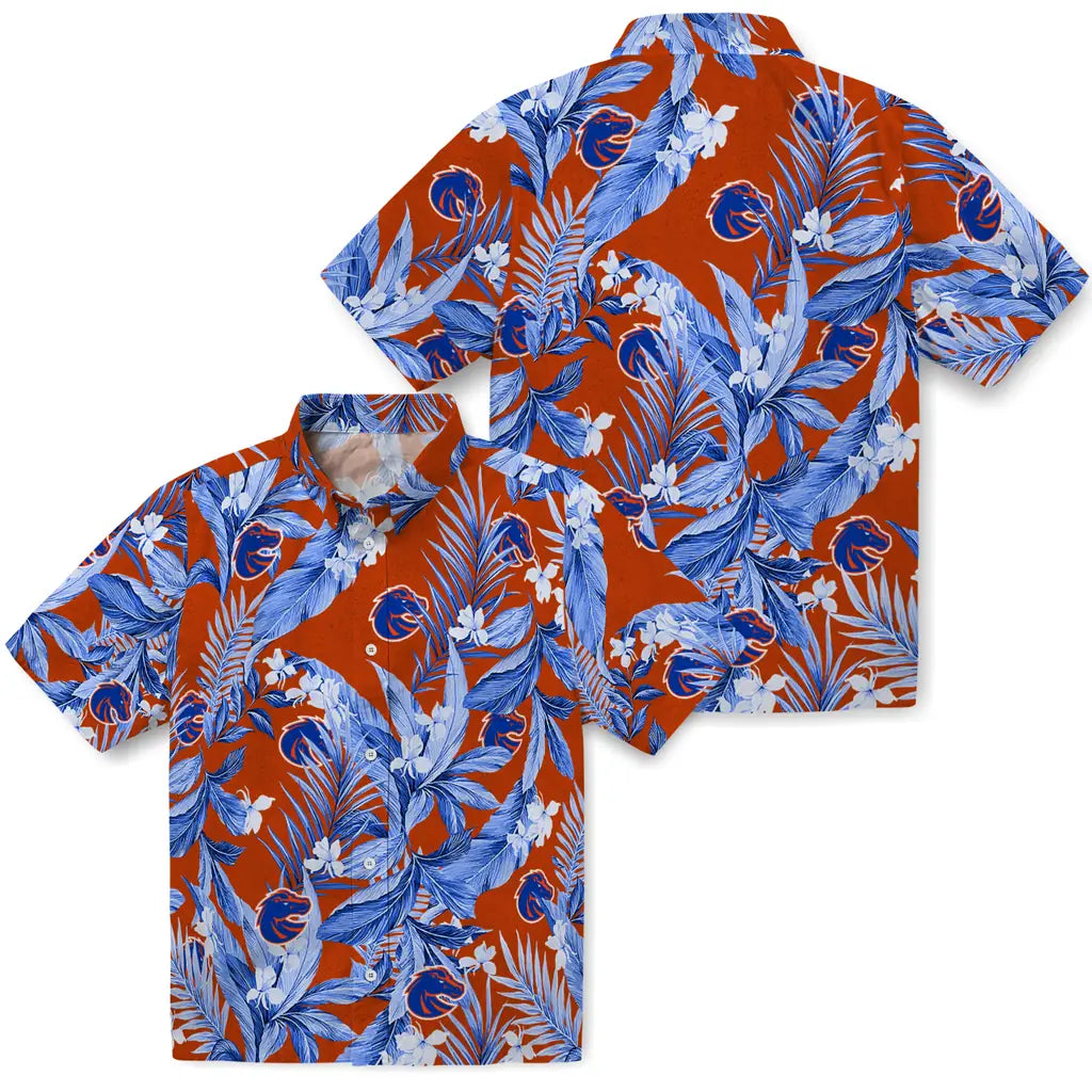 Boise State Broncos Hawaiian Shirt - Palm Leaves | Moonbestprint
