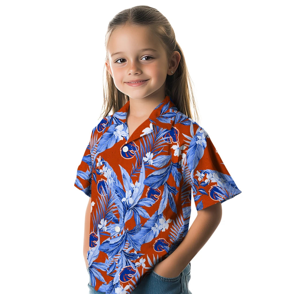 Boise State Broncos Hawaiian Shirt - Palm Leaves | Moonbestprint