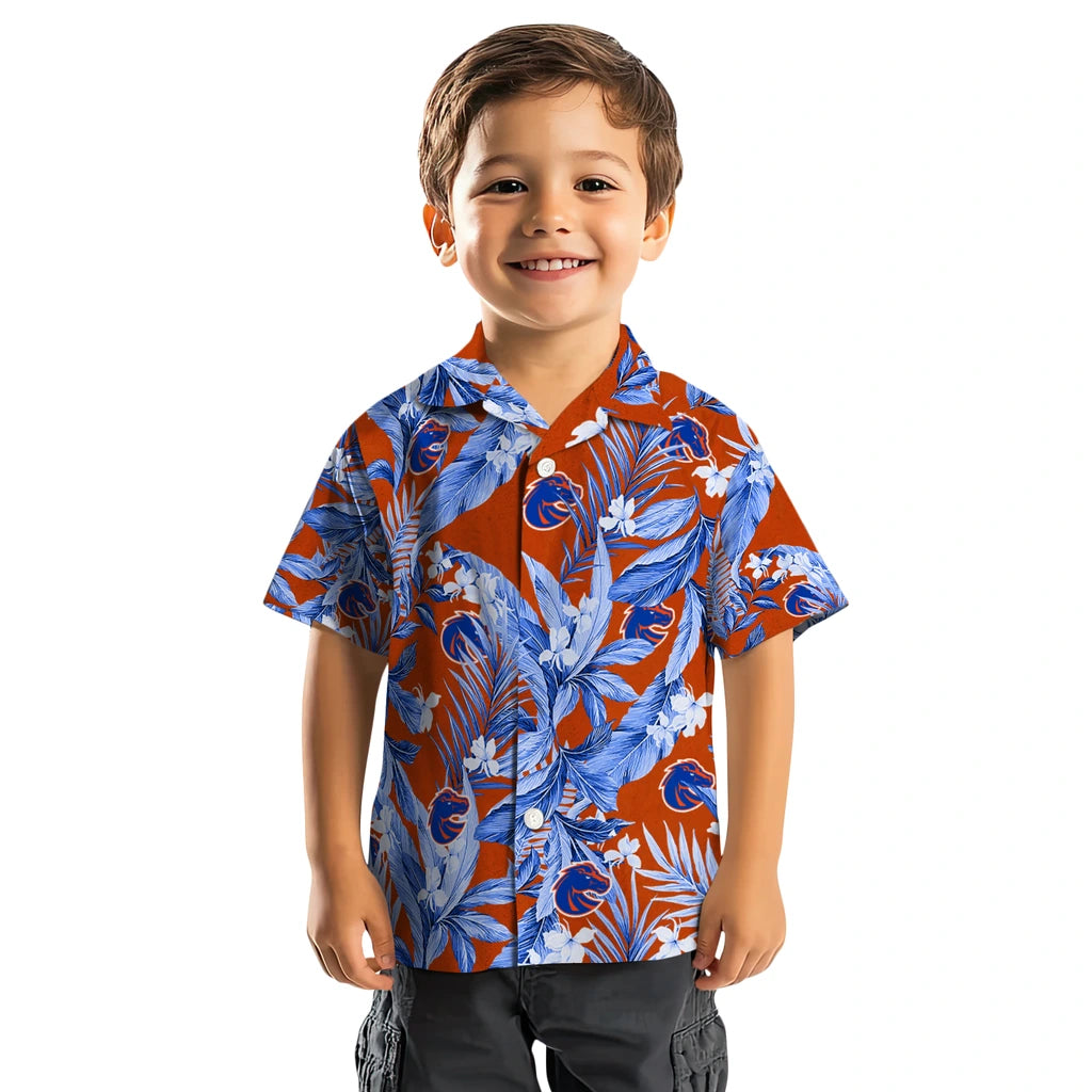 Boise State Broncos Hawaiian Shirt - Palm Leaves | Moonbestprint