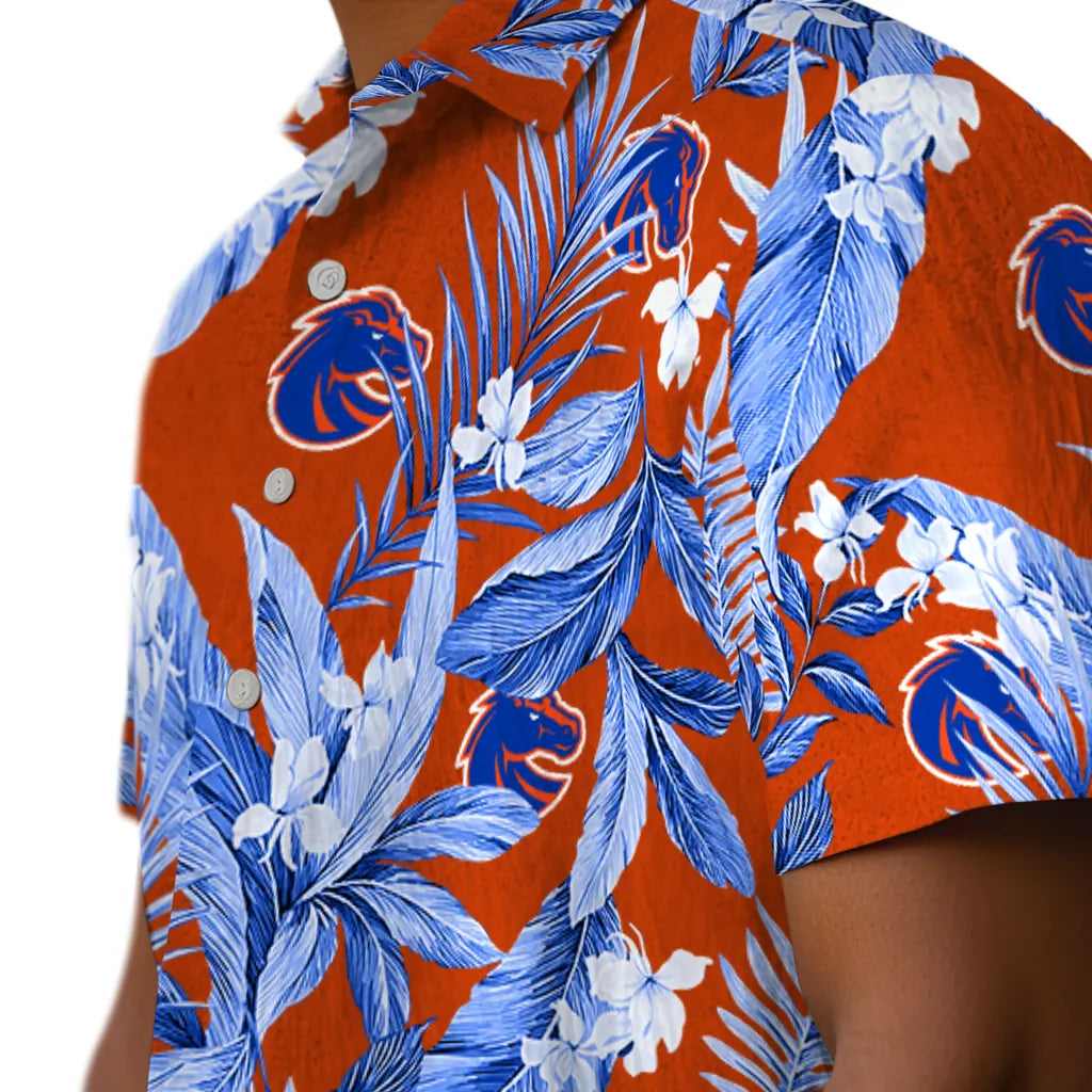 Boise State Broncos Hawaiian Shirt - Palm Leaves | Moonbestprint