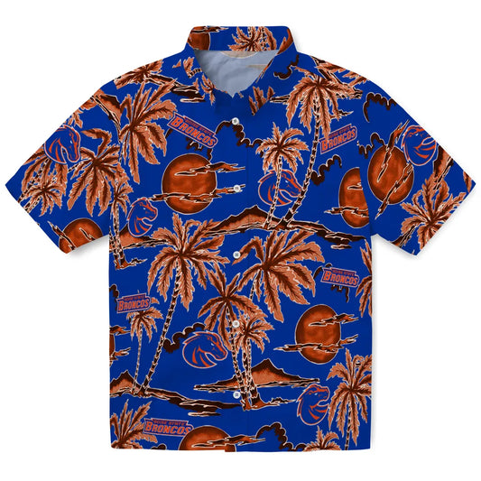 Boise State Broncos Hawaiian Shirt - Palm Sunset | Moonbestprint