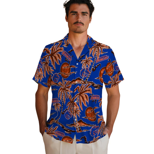 Boise State Broncos Hawaiian Shirt - Palm Sunset | Moonbestprint