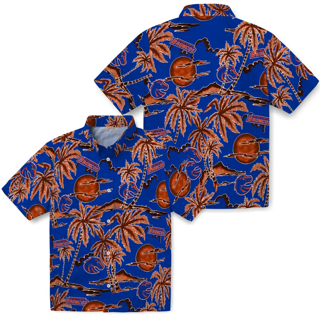 Boise State Broncos Hawaiian Shirt - Palm Sunset | Moonbestprint