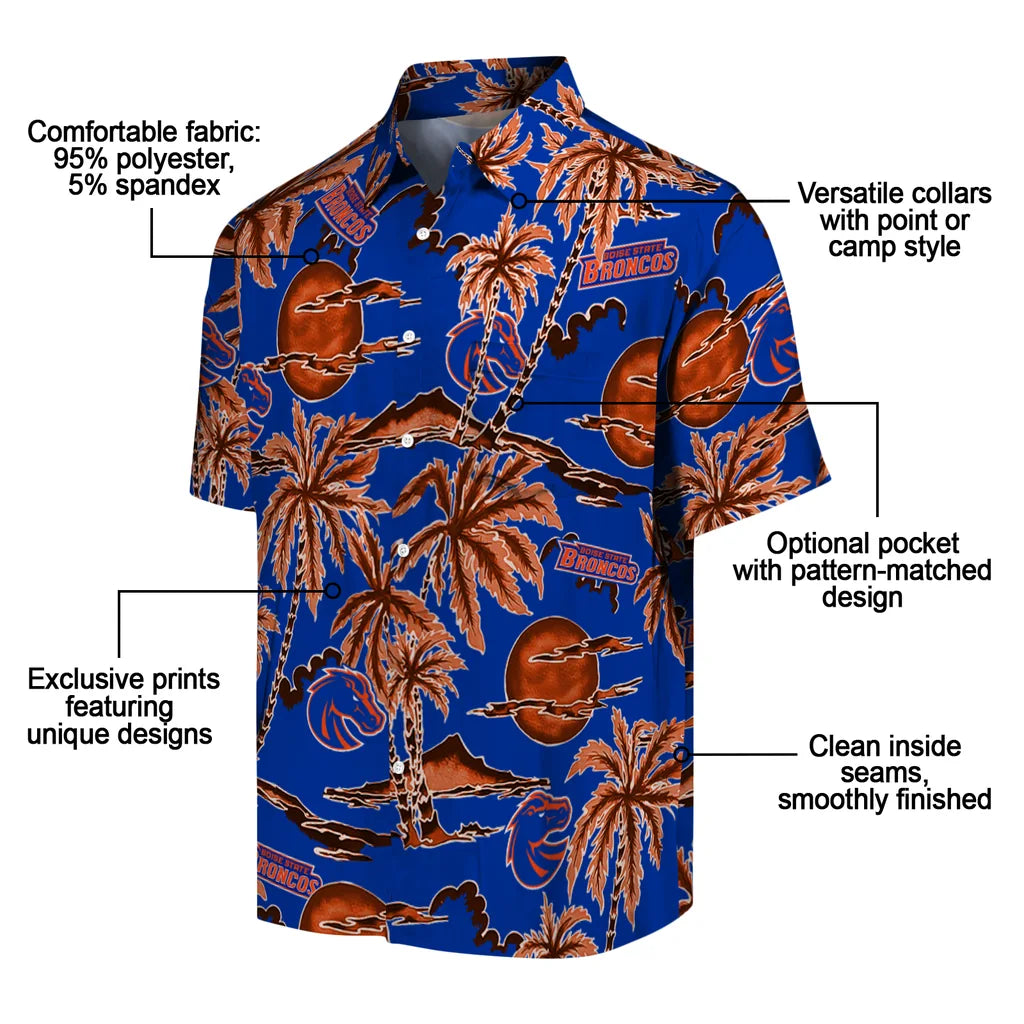 Boise State Broncos Hawaiian Shirt - Palm Sunset | Moonbestprint