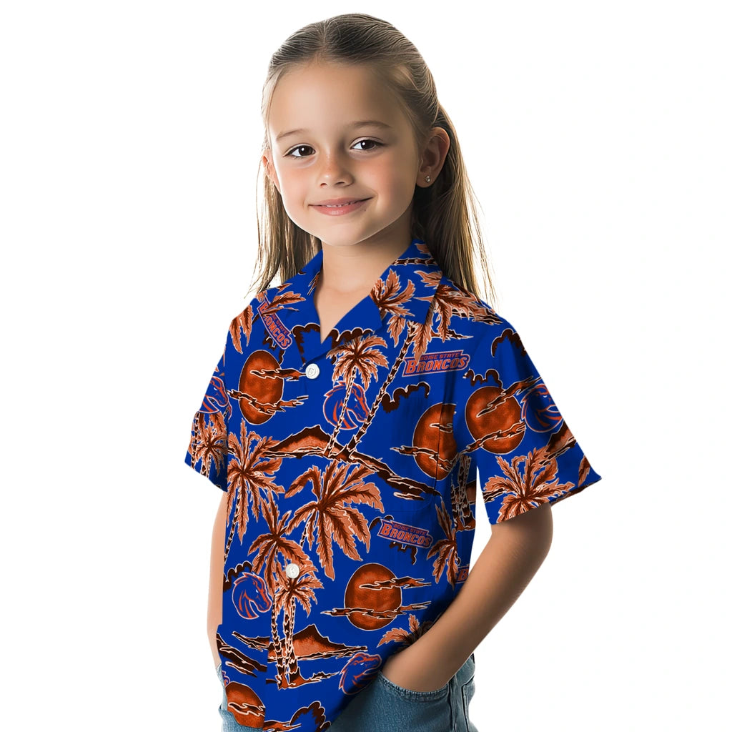 Boise State Broncos Hawaiian Shirt - Palm Sunset | Moonbestprint