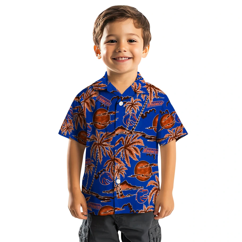 Boise State Broncos Hawaiian Shirt - Palm Sunset | Moonbestprint