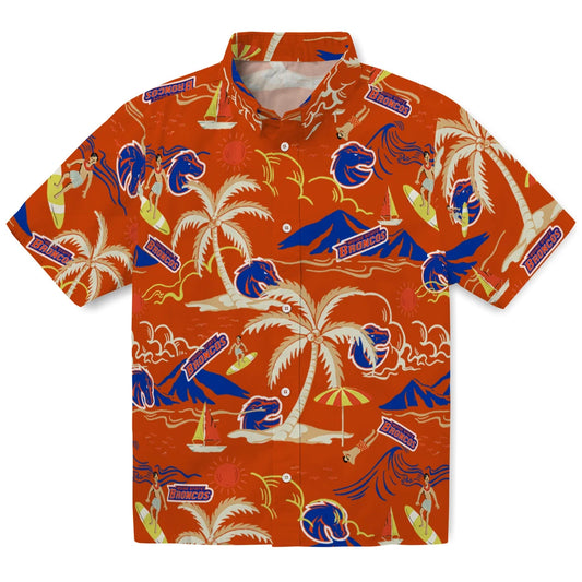 Boise State Broncos Hawaiian Shirt - Palm Tree Island | Moonbestprint