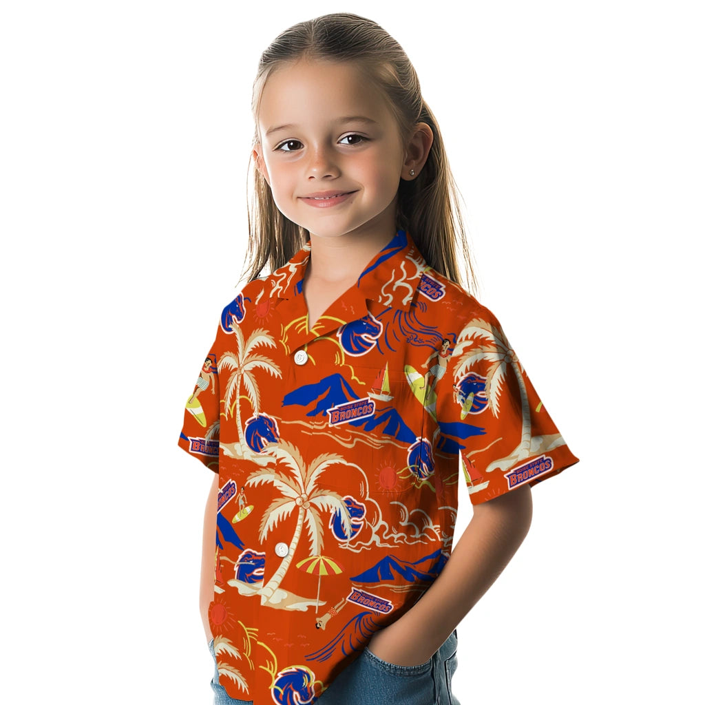 Boise State Broncos Hawaiian Shirt - Palm Tree Island | Moonbestprint