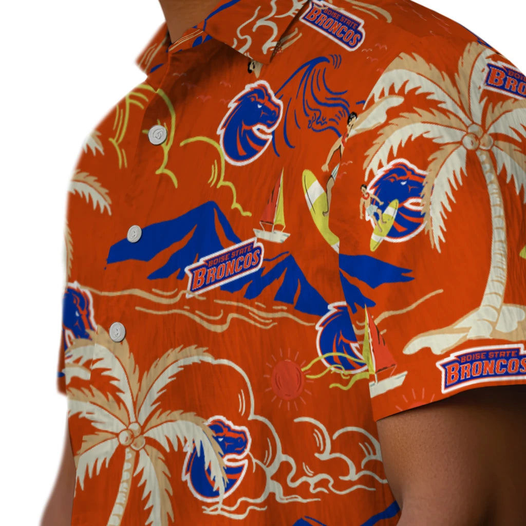 Boise State Broncos Hawaiian Shirt - Palm Tree Island | Moonbestprint