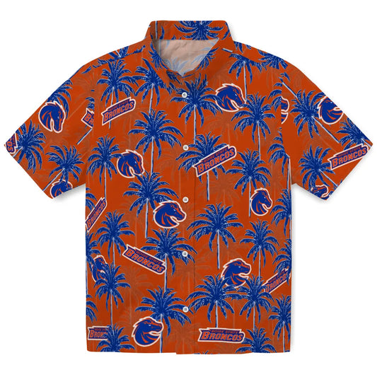 Boise State Broncos Hawaiian Shirt - Palm Tree Motif | Moonbestprint
