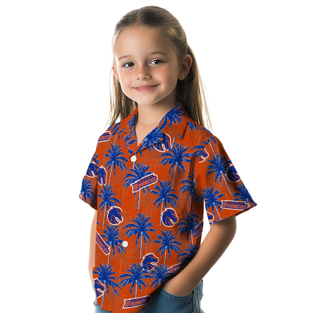 Boise State Broncos Hawaiian Shirt - Palm Tree Motif | Moonbestprint