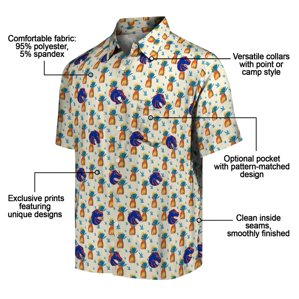 Boise State Broncos Hawaiian Shirt - Pineapple Delight | Moonbestprint