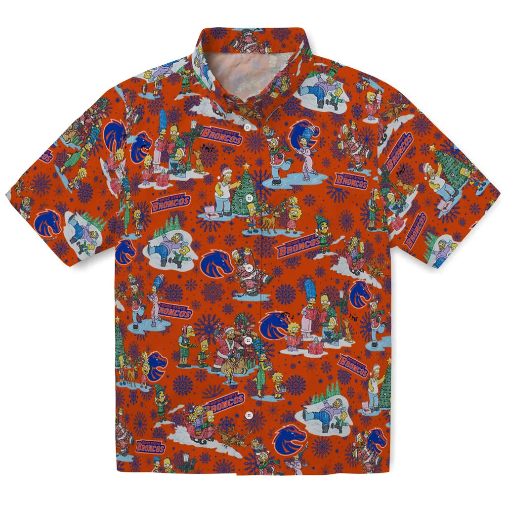 Boise State Broncos Hawaiian Shirt - Simpsons Christmas | Moonbestprint