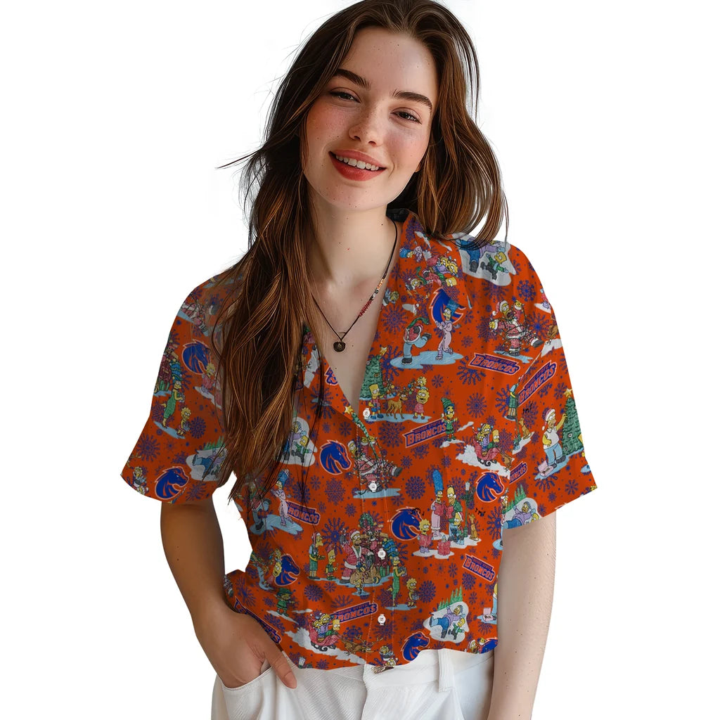 Boise State Broncos Hawaiian Shirt - Simpsons Christmas | Moonbestprint
