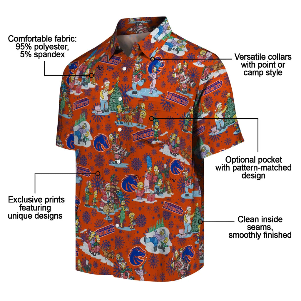 Boise State Broncos Hawaiian Shirt - Simpsons Christmas | Moonbestprint