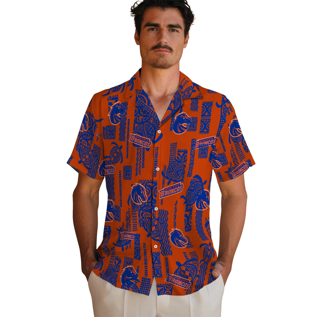 Boise State Broncos Hawaiian Shirt - Turtle Lines | Moonbestprint