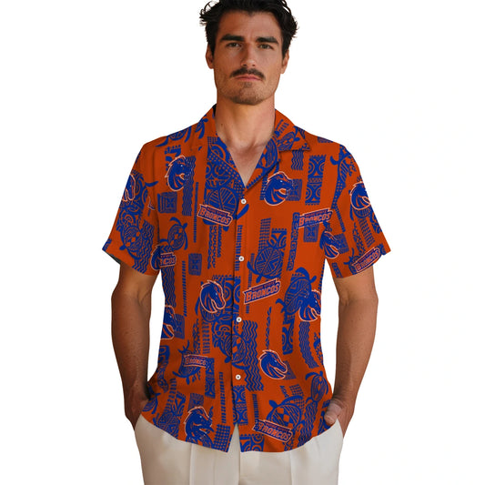 Boise State Broncos Hawaiian Shirt - Turtle Lines | Moonbestprint