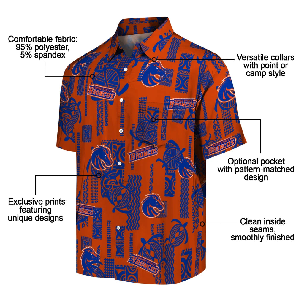 Boise State Broncos Hawaiian Shirt - Turtle Lines | Moonbestprint