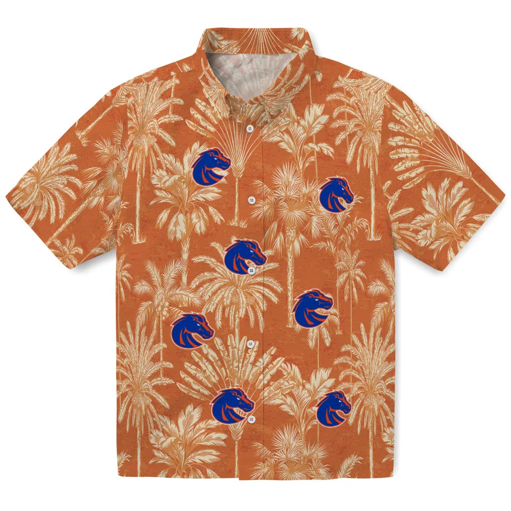Boise State Broncos Hawaiian Shirt - Vintage Palm Tree | Moonbestprint