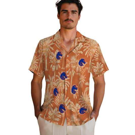 Boise State Broncos Hawaiian Shirt - Vintage Palm Tree | Moonbestprint